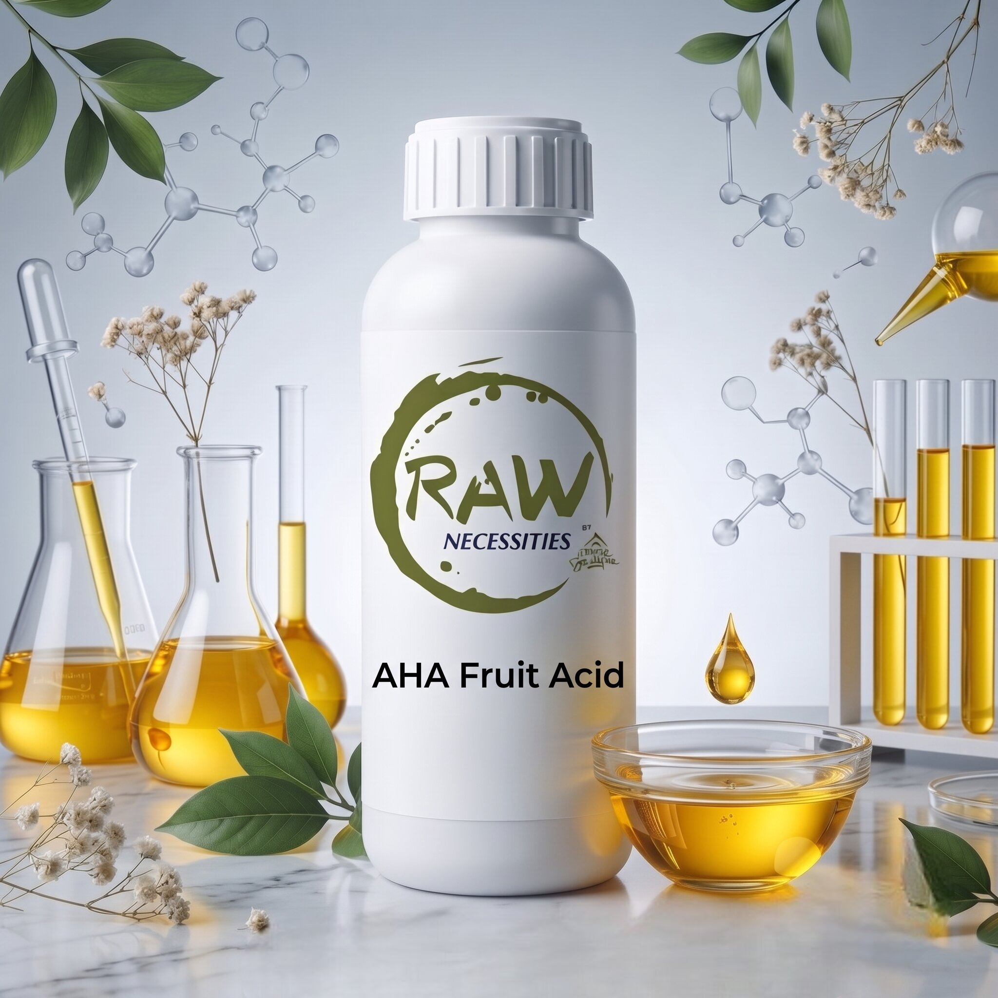 AHA Fruit Acid Liquid – Natural Alpha Hydroxy Acid (AHA) Blend | Exfoliating & Skin Renewal Active | For Face Serum, Cream, Lotion, Peel & Skin Care Formulations - Image 1