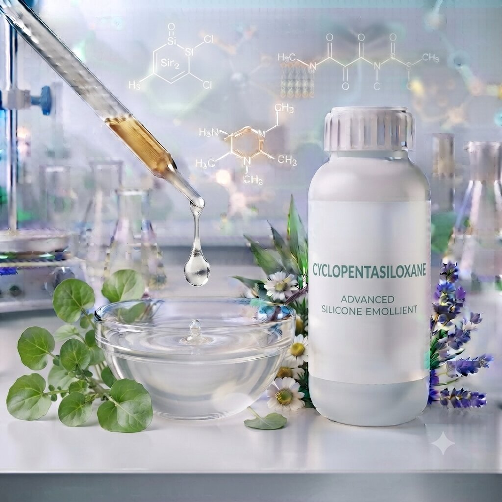 Cyclopentasiloxane Chemical – Lightweight Volatile Silicone Emollient for Skin Care, Hair Care, Cosmetics & Personal Care Formulations - Image 1