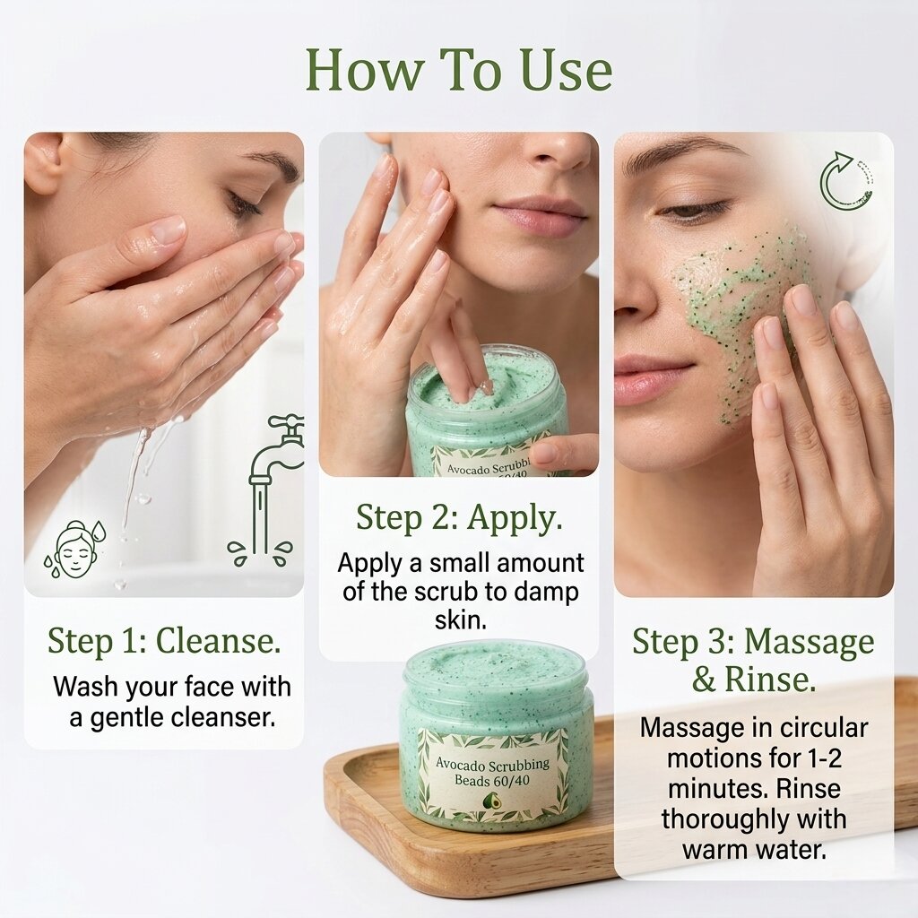 Avocado Scrubbing Beads 60/40 – Cosmetic Grade Exfoliating Beads for Face Wash, Scrubs & Personal Care Products - Image 3