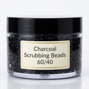 Charcoal Scrubbing Beads 60/40 – Cosmetic Grade Exfoliating Beads for Face Wash, Scrubs & Personal Care Products